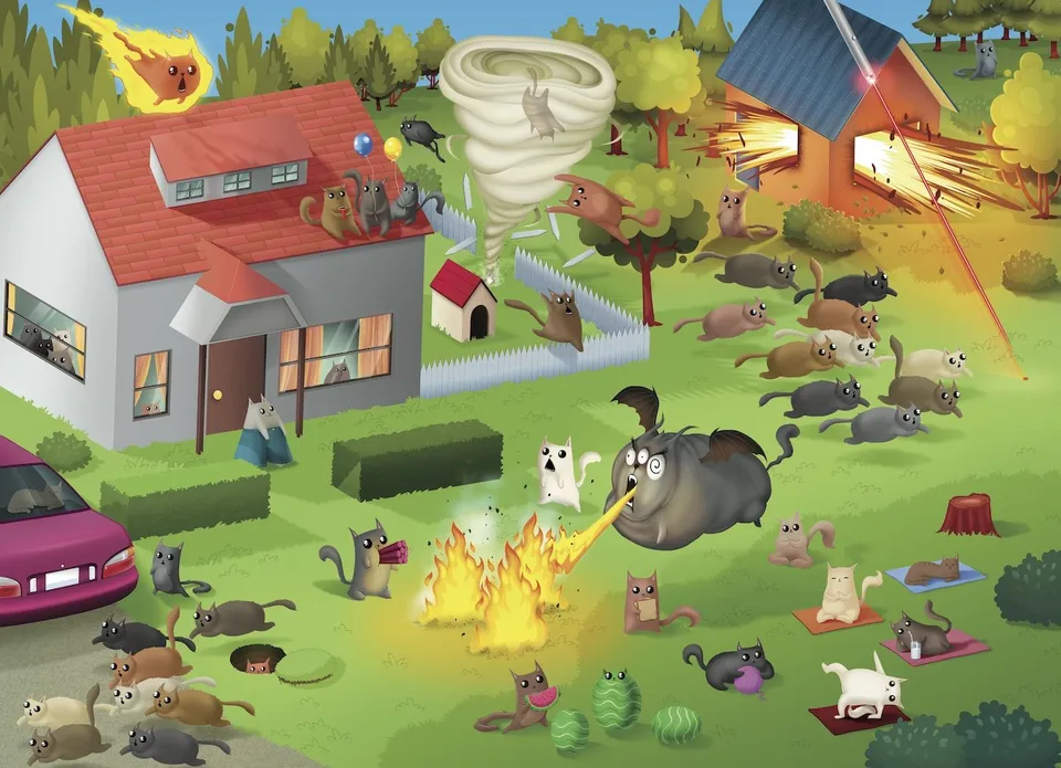 exploding-kittens-housing-boom-puzzle-1000-teile-katzenmotiv image 1
