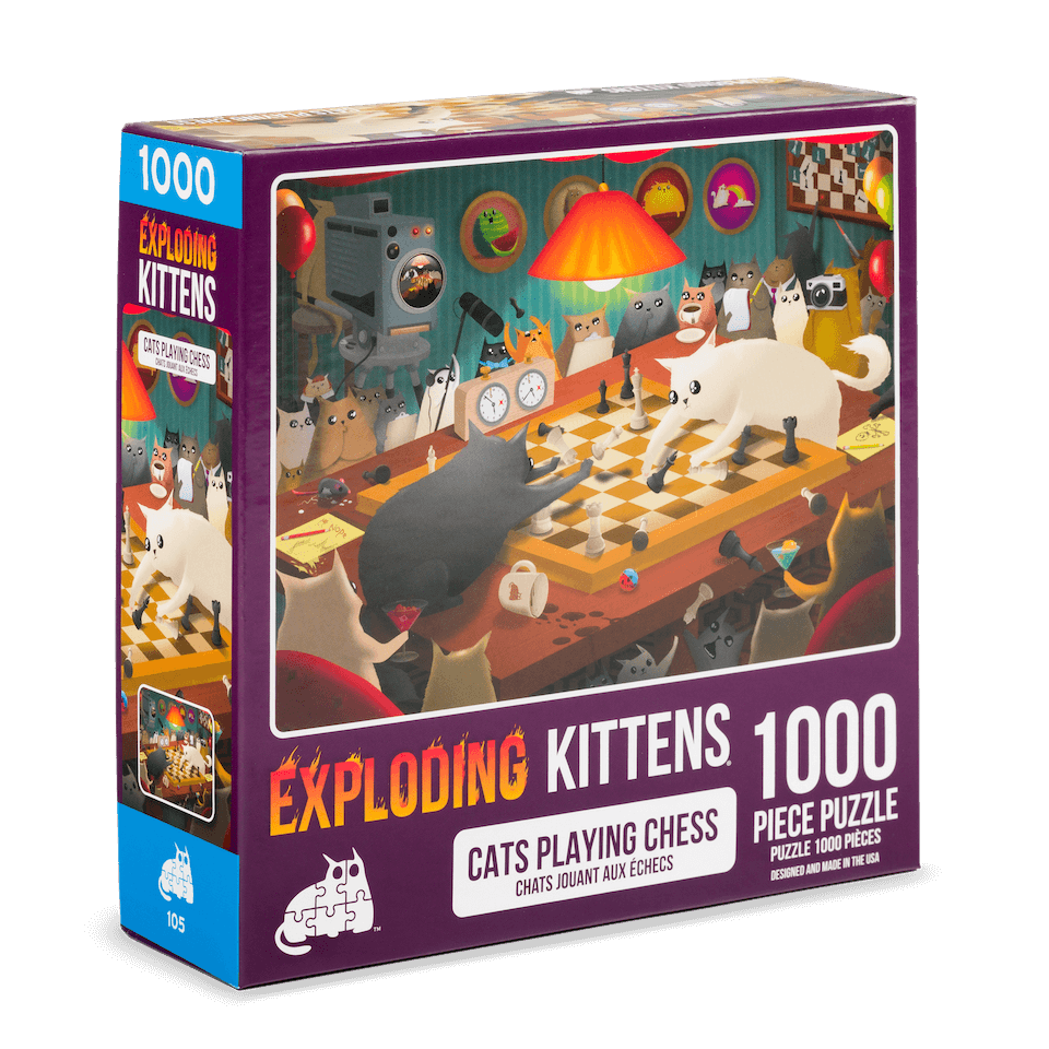 exploding-kittens-puzzles-cats-playing-chess-puzzle-1000-teile-schach image 3