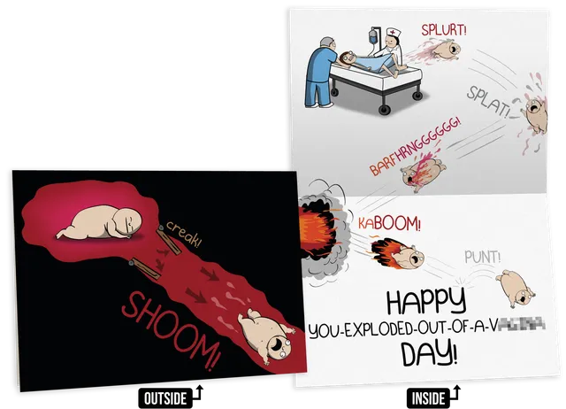 exploding-kittens-flying-newborn-geburtstagskarte-nsfw-erwachsene image 1