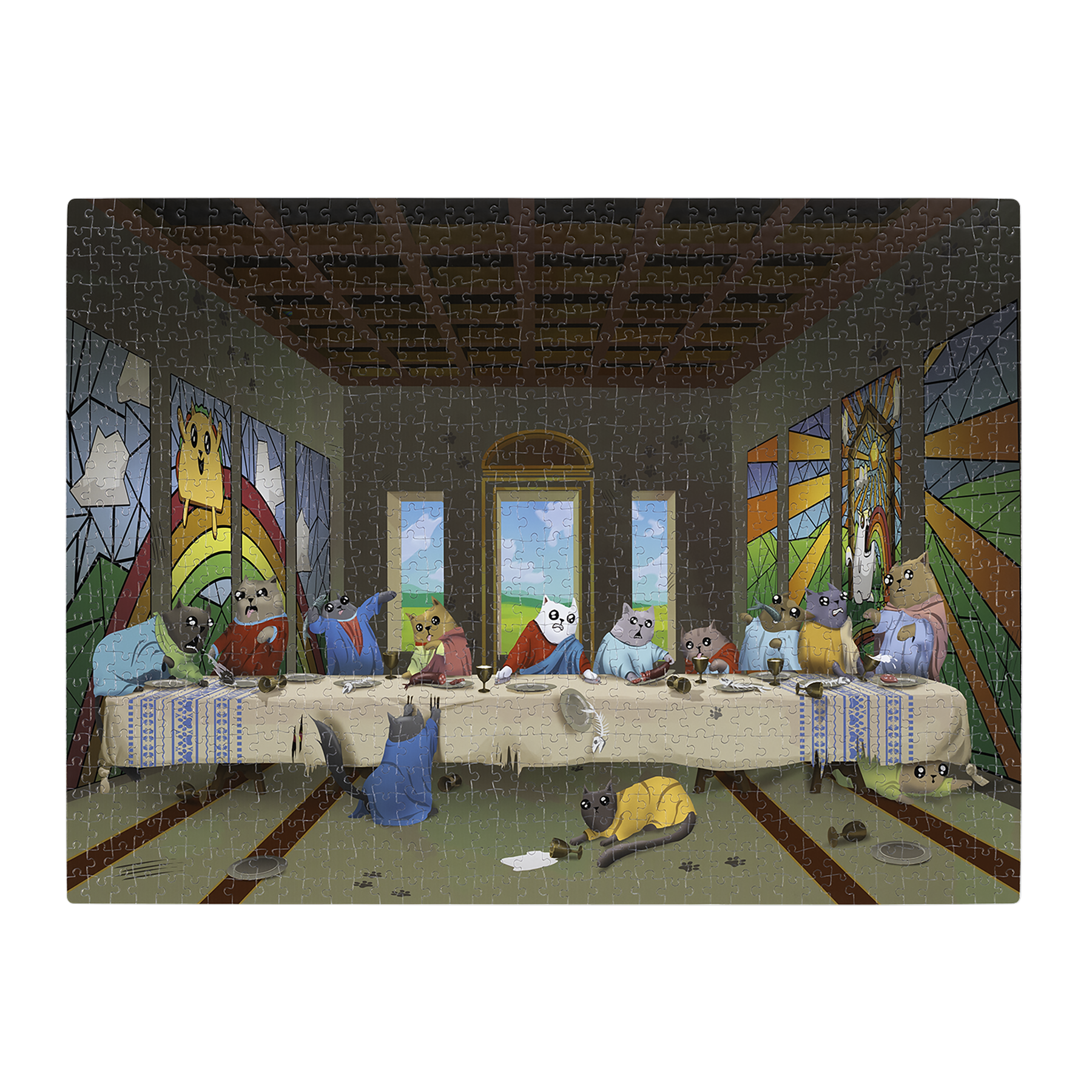 exploding-kittens-cat-s-last-supper-puzzle-1000-teile-katzen image 3
