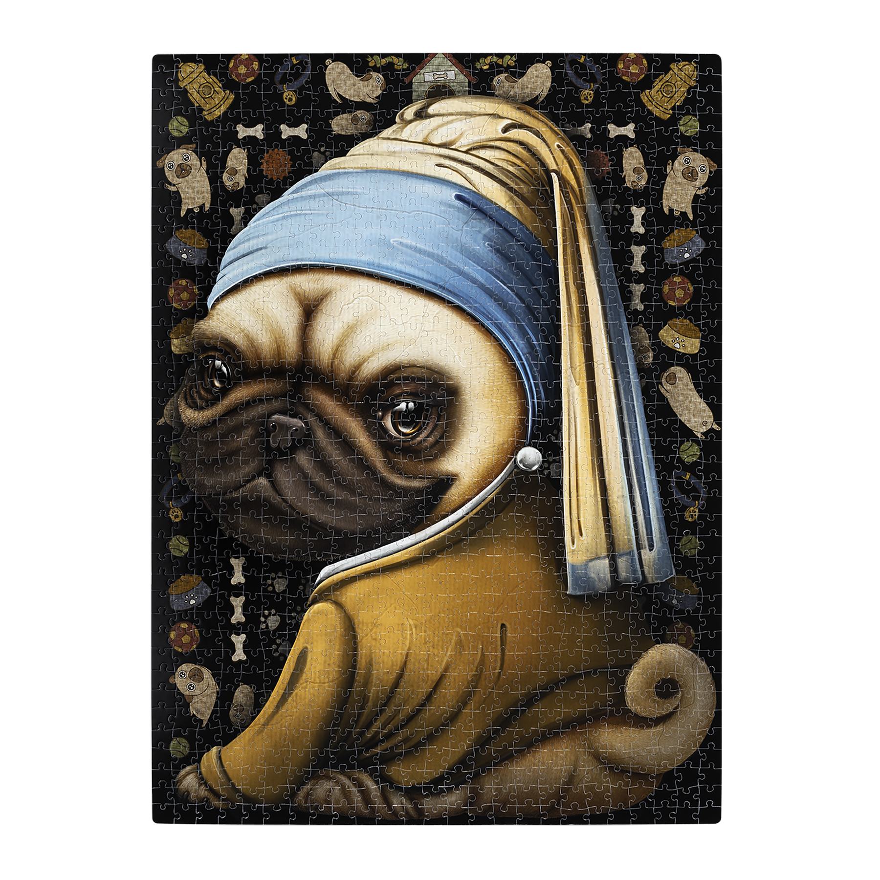 exploding-kittens-pug-pearl-earring-puzzle-1000-teile-mops image 4