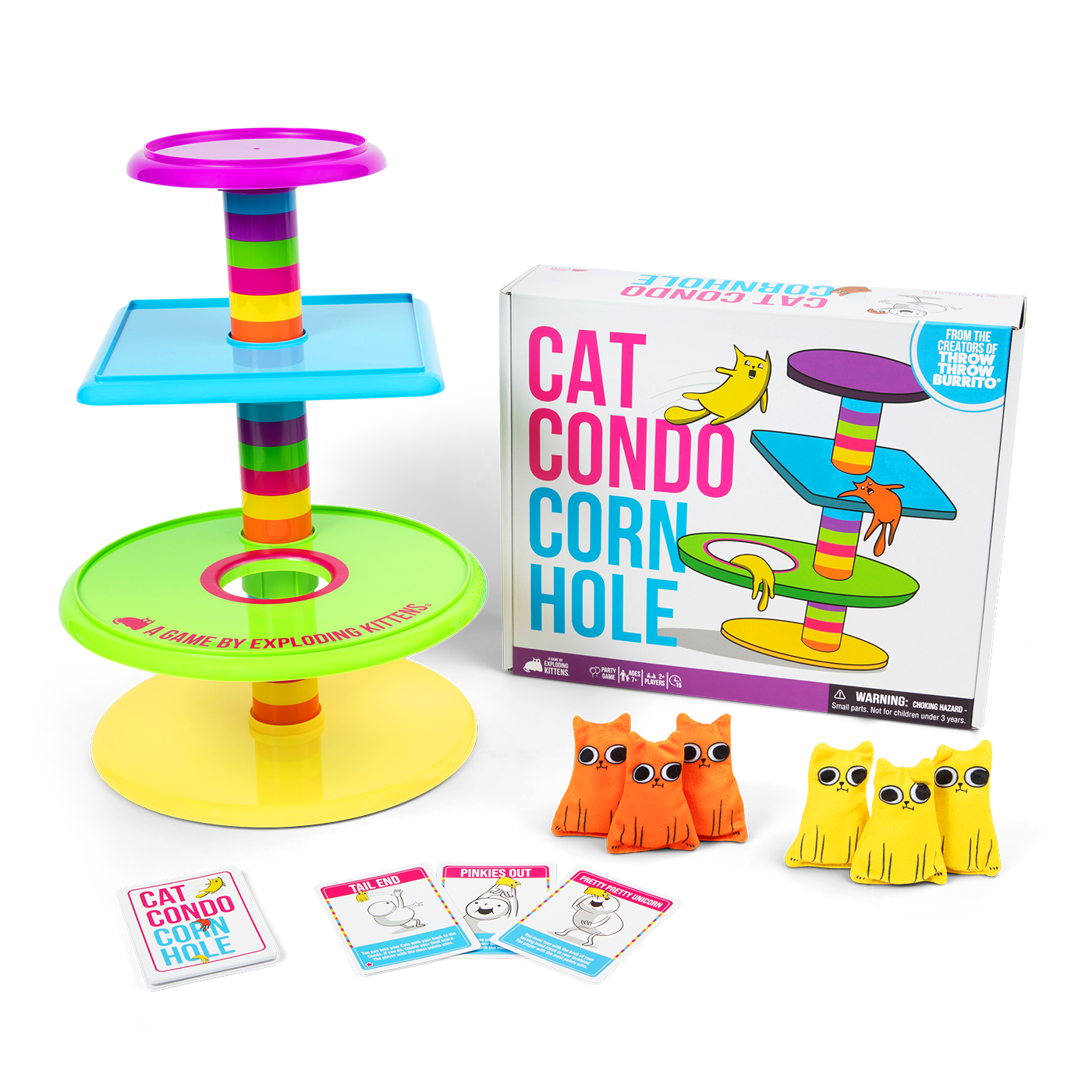 exploding-kittens-cat-condo-cornhole-wurfspiel-mit-challenge-cards image 1