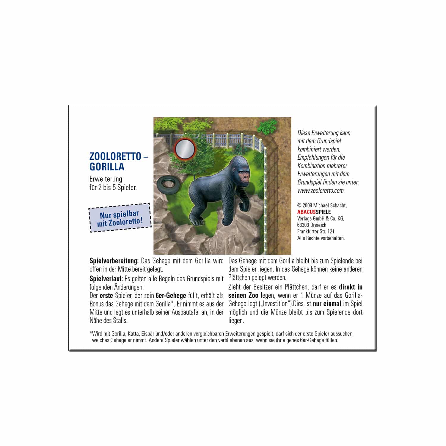 abacusspiele-zooloretto-gorilla-goodie-tierpl-ttchen image 1