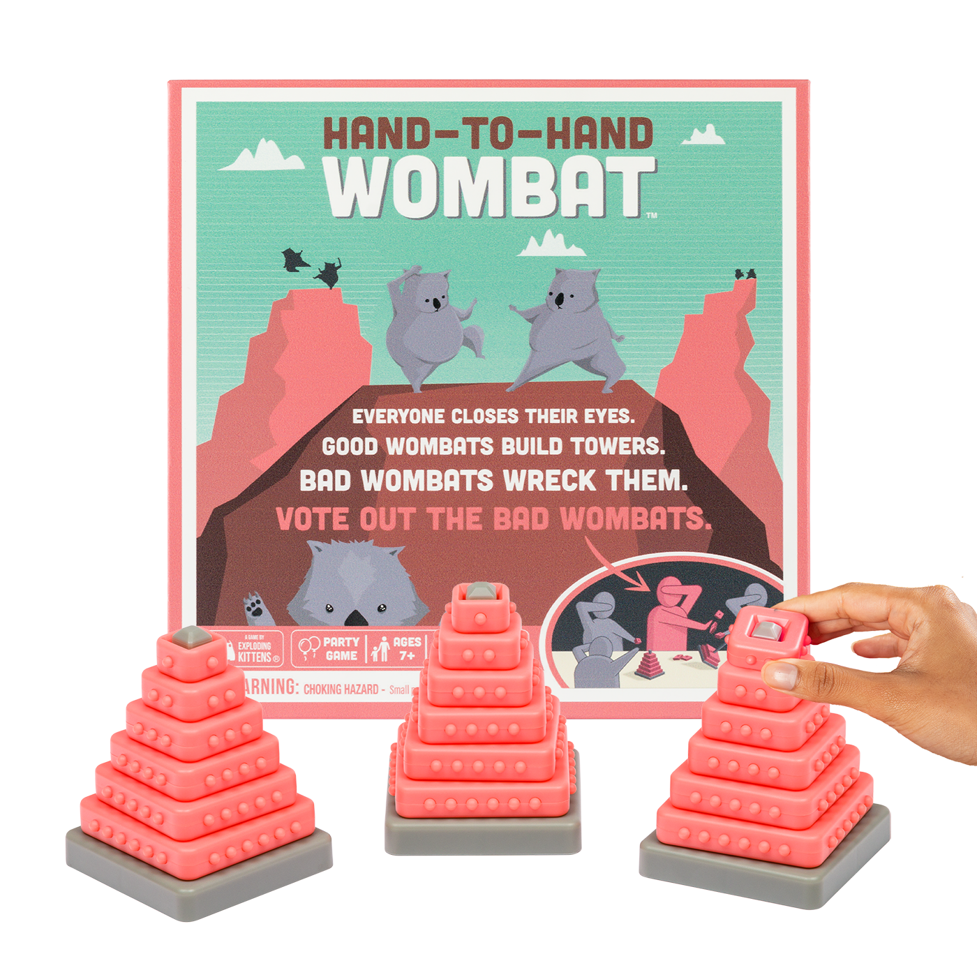 exploding-kittens-hand-to-hand-wombat-bluffspiel-mit-augenbinde image 1