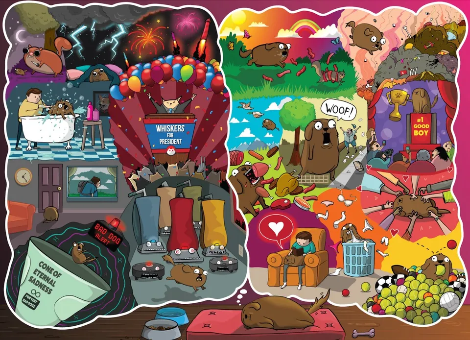 exploding-kittens-hund-puzzle-500-teile-dreams-and-nightmares image 1