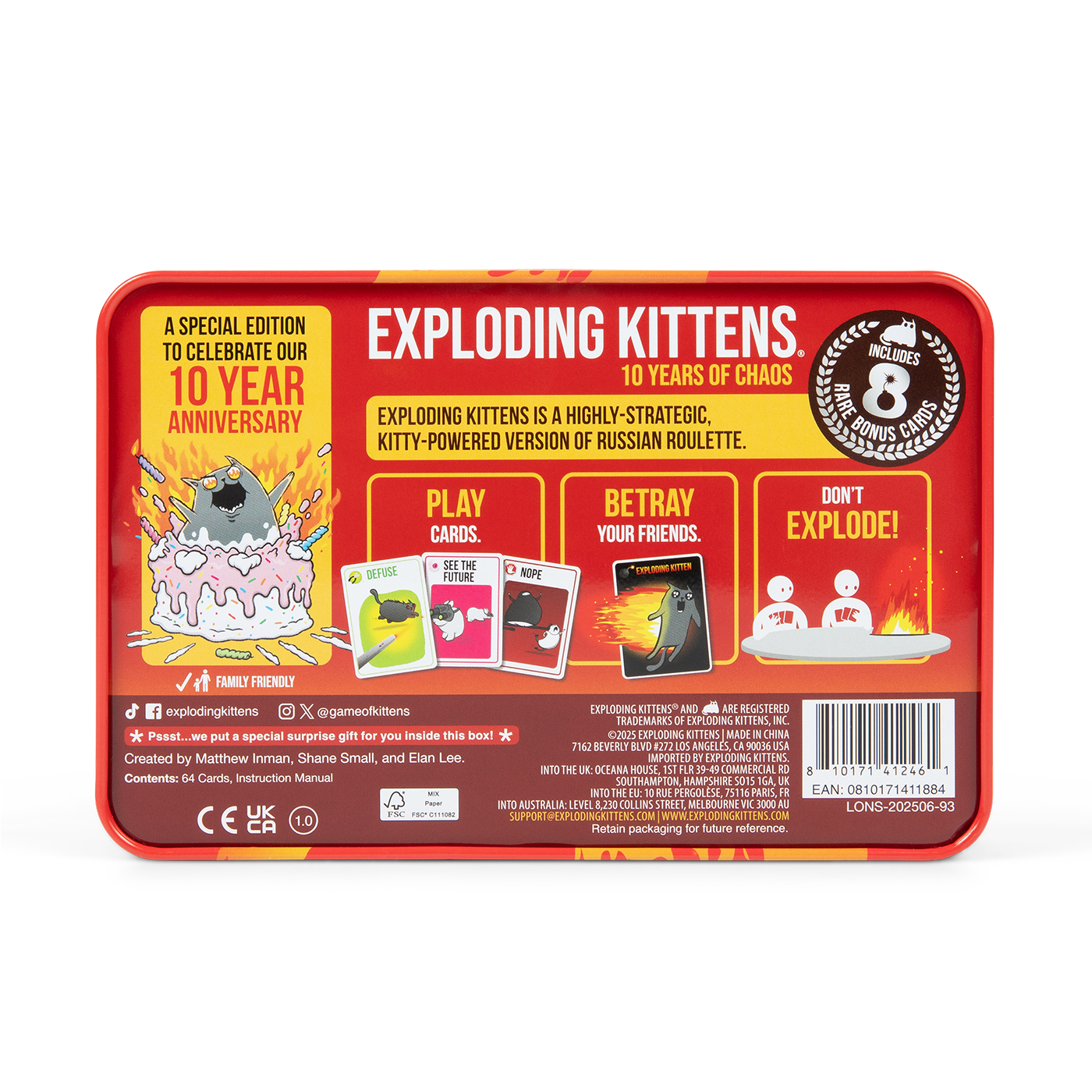 exploding-kittens-original-10th-anniversary-tin-kartenspiel-sammlerdose image 6