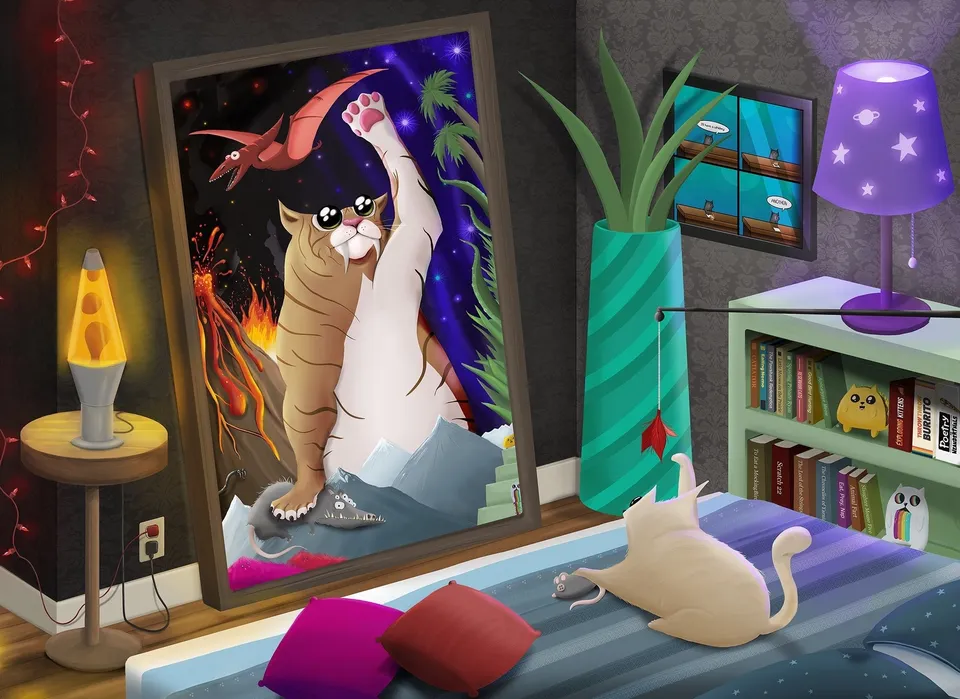 exploding-kittens-cat-in-the-mirror-puzzle-1000-teile image 1