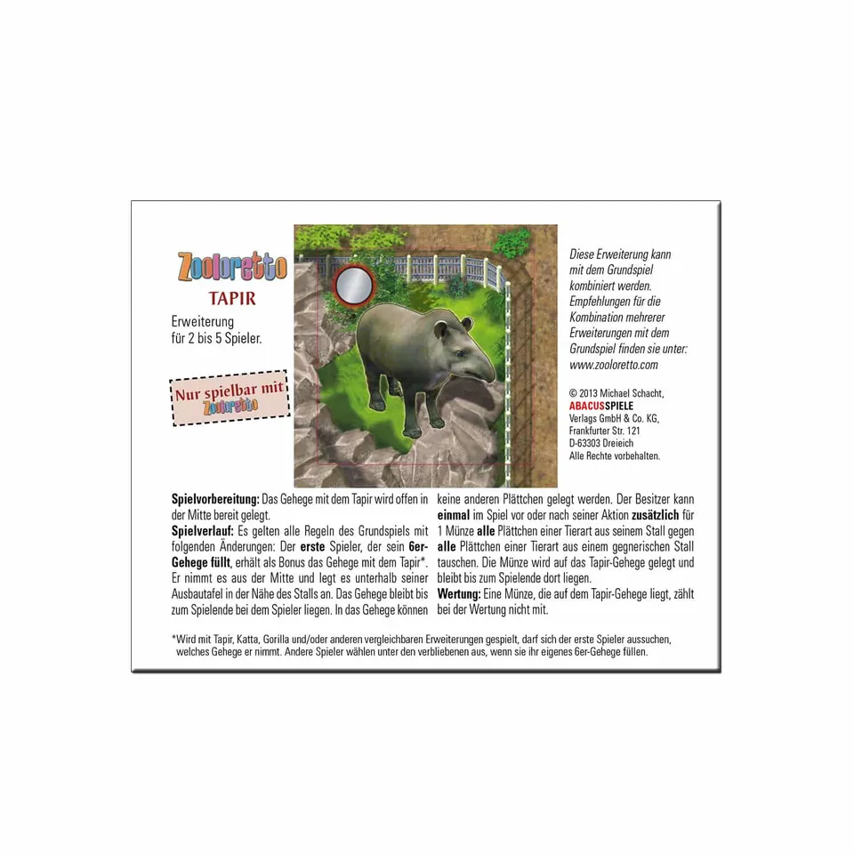 abacusspiele-zooloretto-tapir-goodie-erweiterung image 1