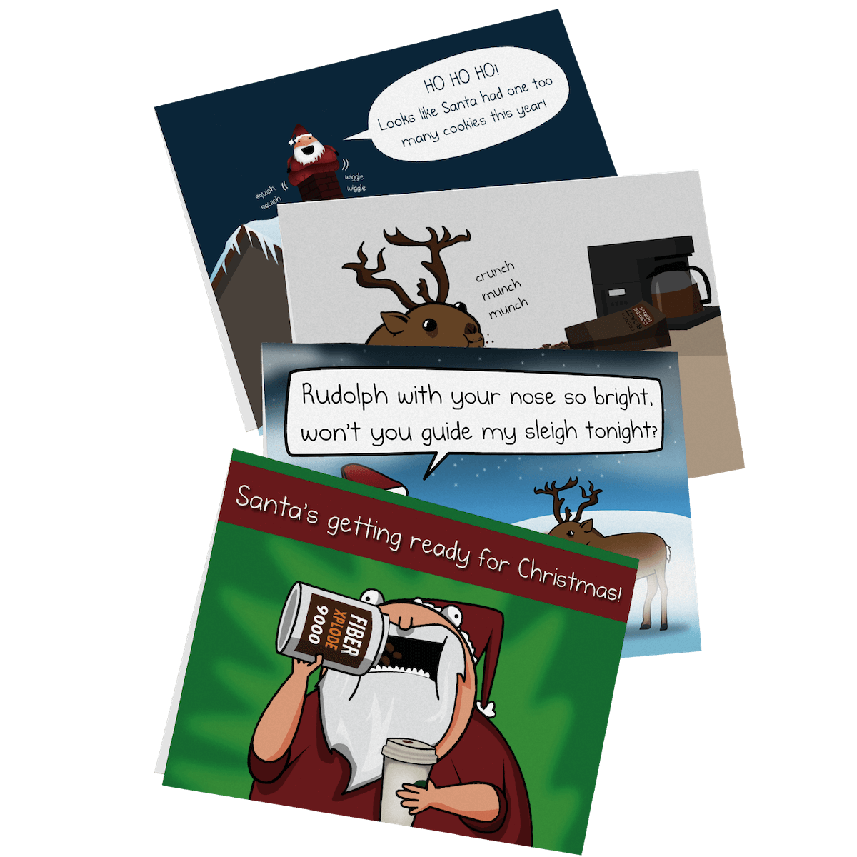 exploding-kittens-greeting-cards-weihnachtskarten-4er-set-nsfw-lustig image 1
