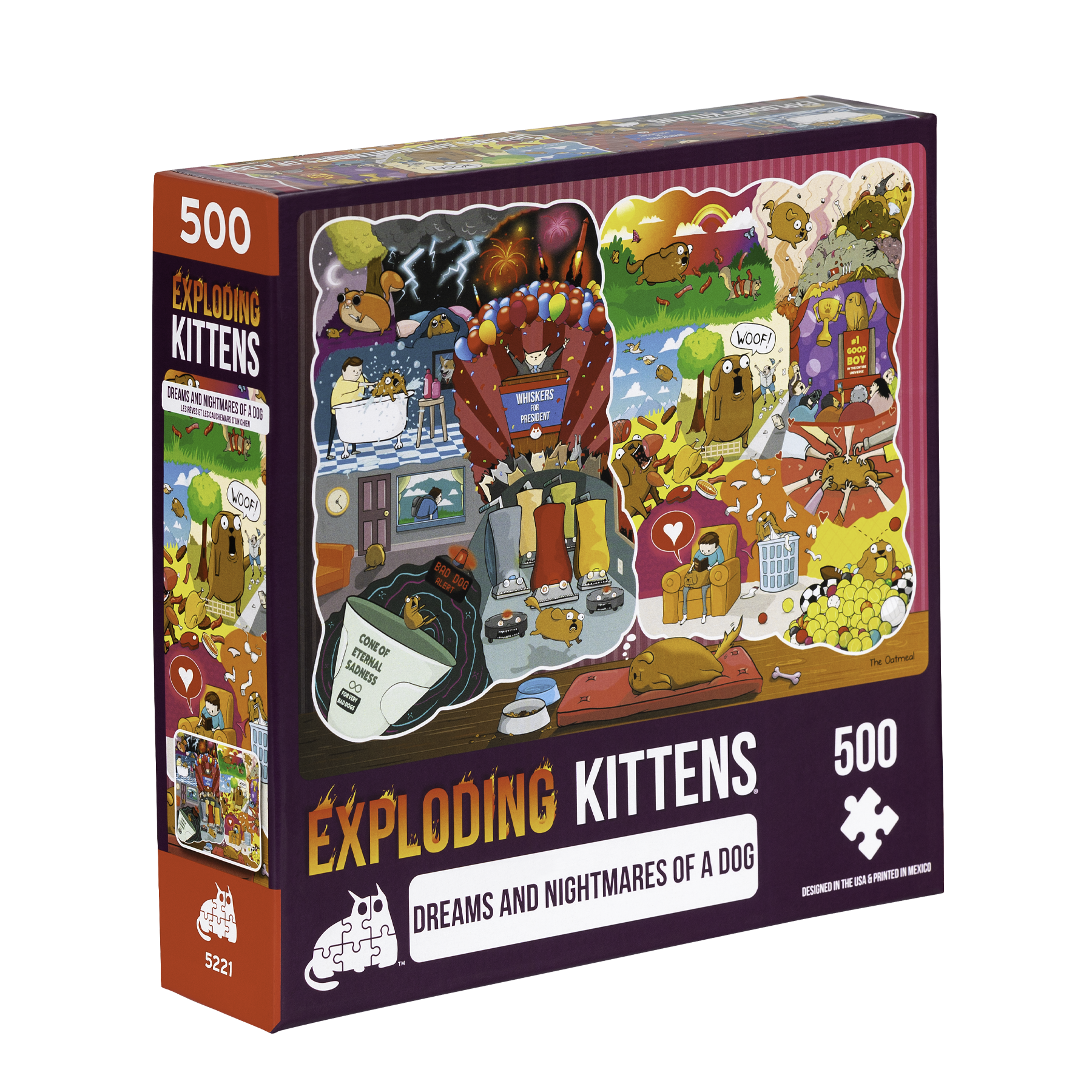 exploding-kittens-hund-puzzle-500-teile-dreams-and-nightmares image 2