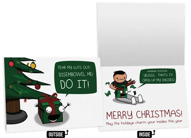 exploding-kittens-creepy-present-weihnachtskarte-einzelkarte image 1